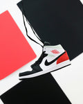 Black and white high-top canvas sneakers